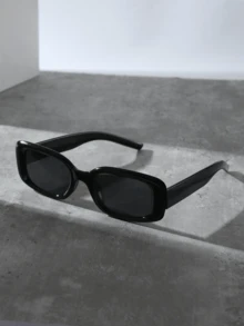 1副男女通用时尚Y2K风格沙滩夏季方形镜框百搭个性拍照日常时尚眼镜 - 紅色 - 查看 4