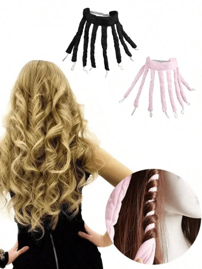 1pc 8-Teeth No-Heat Hair Curler, Soft Wavy Hair Band, Salon, Beauty Salon And Travel Essential Hair Styling Tool And Accessory; Back To School, Travel And Vacation Essential; Women's Hair Accessory, Hair Curler, Hair Styling Tool, Hair Decoration, Hairstylist Accessory, Christmas/New Year/Valentine's Day Gift