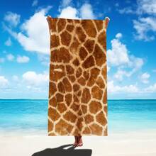 1pc Giraffe Print Ultra-Soft Beach/Bath Towel, Suitable For Summer - 3 - View 3