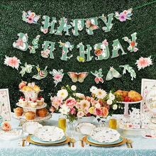 1 Set Sage Green Happy Birthday Spring Banner With Butterflies And Flowers - All-Season Versatile Party Decoration - View 6