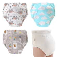 3pcs Unisex Training Pants, Newborn Thin Leak-Proof Underwear, Washable Potty Training Pants, Reusable Diapers, Outdoor Portable, Newborn Essential Checklist - Multicolor - View 5