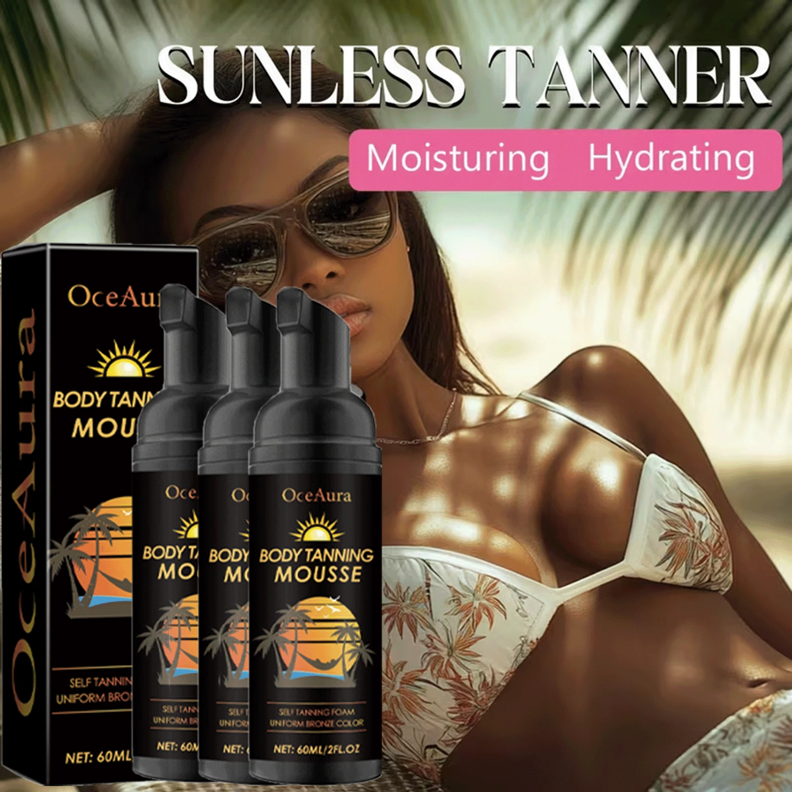 Dark Self Tanning Lotion,Sunless Tanner With Instant Radiance, Hydrates & Smooths Skin,Achieve A Fashionable Summer Tan,Natural-Looking Wheat-Toned,Tan & Golden Brown Glow,Small And Convenient For Travel, Easy To App,Suitable For Skin Types, Summer Beach Essential For Tanning Enthusiastse,Perfect Father'S Day And Mother'S Day Gift - 黑色 - 查看 1