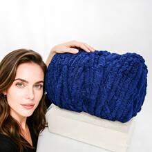 1Pc Arm Knitting Yarn/Bulky Giant Super Thick/Hand Weaving/Crochet Craft, DIY Knit, 1000g/35.27oz/2.2lb, Large Skein, Yarn Ball, Big Knitting Needles/Durable Chunky Yarn Cat Tail Yarn Sausage Yarn Thick Ice Stripes Yarn Arm Knitting Yarn For DIY Home Decor Blanket Rug Pillow Pet Bed Scarf Hat - Multicolor - View 13