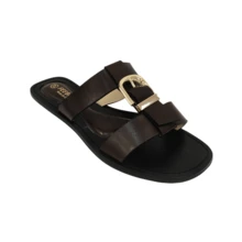 Sandales plates pour femmes - Tabac - Voir 2