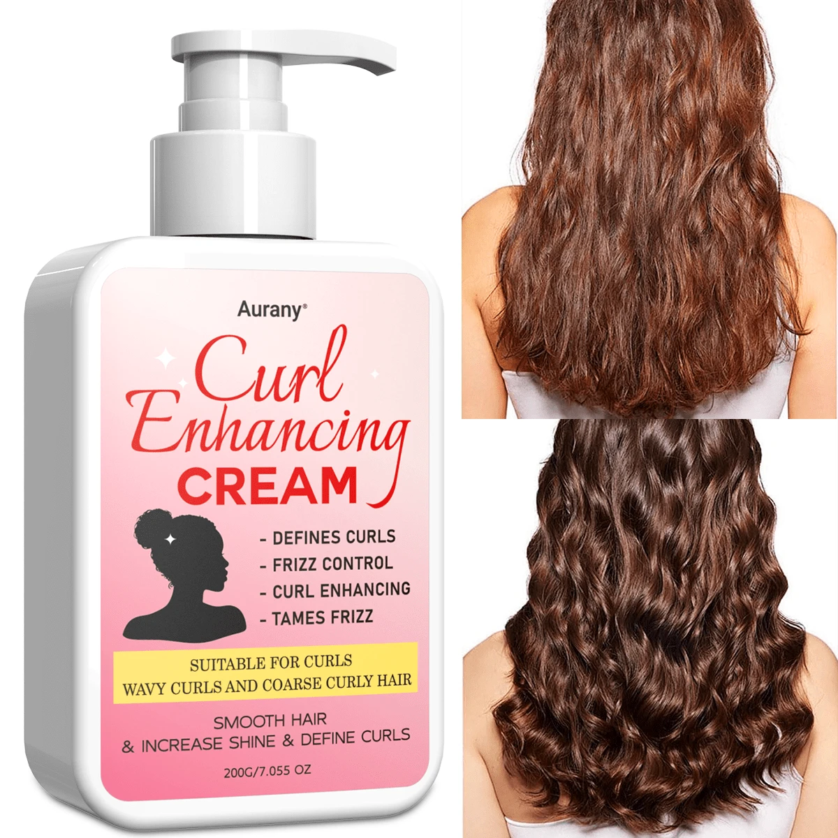 AURANY Kem dưỡng tóc xoăn 200g - Tăng cường và dưỡng ẩm cho tóc xoăn, dầu xả tạo kiểu nuôi dưỡng phù hợp với mọi loại tóc, dùng được cho cả nam và nữ. - Kem - Xem 1