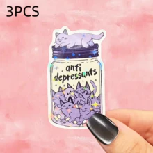 黑猫手持棒球棒，黄色文字，反紫猫图案，防水乙烯基贴纸 - 耐用哑光表面，自粘式保险杠贴纸，适用于汽车、窗户、笔记本电脑、卡车、瓶子 - 多用途耐用设计，汽车贴花 - 乙烯基 - 查看 17