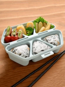6-In-1 Rice Ball Mold, Multi-Function Triangle Sushi Mold, Suitable For Making And Storing Sushi, 6-Cavity Non-Stick Rice Ball Mold Suitable For Seaweed, Scallion, And Rice Balls - Blue - View 3
