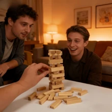 54pcs Classic Stacking Tower Game, Adult Tumbling Blocks, Fun Interactive Party Game, Ideal For Party And Family Game Night, Christmas, Halloween, Thanksgiving Gift - Multicolor - View 4