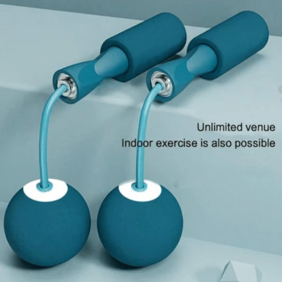 4对带泡沫手柄的加重无绳跳绳，两用跳绳，适合健身、锻炼