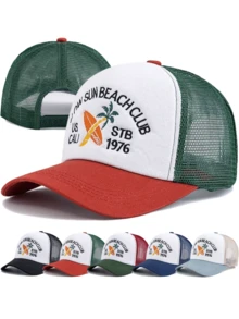 JZML 1顶男女通用椰子树字母刺绣卡车帽 - A - 查看 13