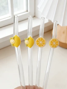 1支/2支/4支装可重复使用玻璃吸管,饰以新鲜柠檬和柠檬片图案,充满夏日气息,适合冷饮,也是馈赠佳品。尤其适合冰饮、下午茶、奶昔、冰沙、苏打水、珍珠奶茶、果汁等。是海滩派对、户外野餐、甜品店、小吃店、派对用品、家庭聚会、儿童派对、情人节、返校季的理想之选。清爽怡人,也是送给女孩的贴心礼物。 - Style B - 查看 2