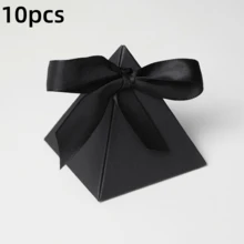 10 hộp quà cưới hình kim tự tháp trang nhã kèm ruy băng satin, hộp quà kẹo màu trắng và vân đá lãng mạn, hộp quà bánh ngọt, quà tặng tiệc cưới, quà tặng cô dâu, quà kỷ niệm và sinh nhật, nhiều màu sắc để lựa chọn - hình kim tự tháp - Xem 15