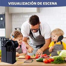 Silicone Kitchen Utensil Set, 31-Piece Knife Set - Black - View 9
