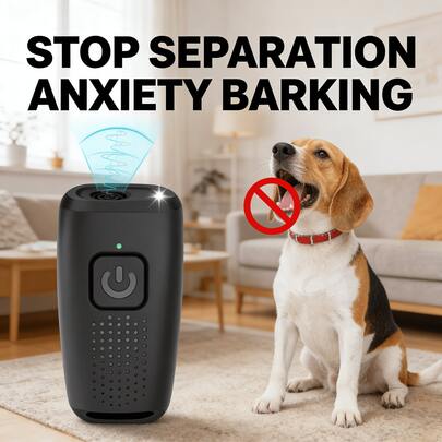 超声波驱狗器防吠器 | USB充电式驱狗器，带LED灯，8米远距离，一键操作，人道防咬，适合居家、户外旅行