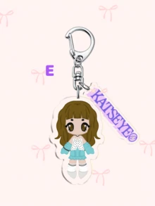 1個卡通 KATSEYE 壓克力鑰匙圈，K-POP 風格，K-Pop 女團 Manon Sophia Daniela Lara Megan Yoonchae，包包吊飾與粉絲禮物，適合男朋友、女朋友、家人、老師、派對禮物及 EYEKONS 主題手機裝飾 - 彩色 - 查看 13