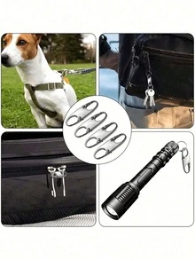 5/12pcs Zipper Lock Clips With Theft Deterrent,Household Essentials Zipper Pull Replacement.Outdoor Travel Essentials. - Gold (5 Pieces) - View 12