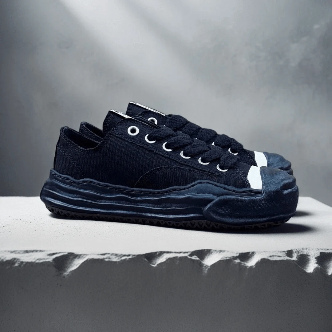 Giày thể thao nam cổ thấp bằng vải canvas, kiểu dáng retro, thời trang, sản xuất năm 2026. - màu đen - Xem 1