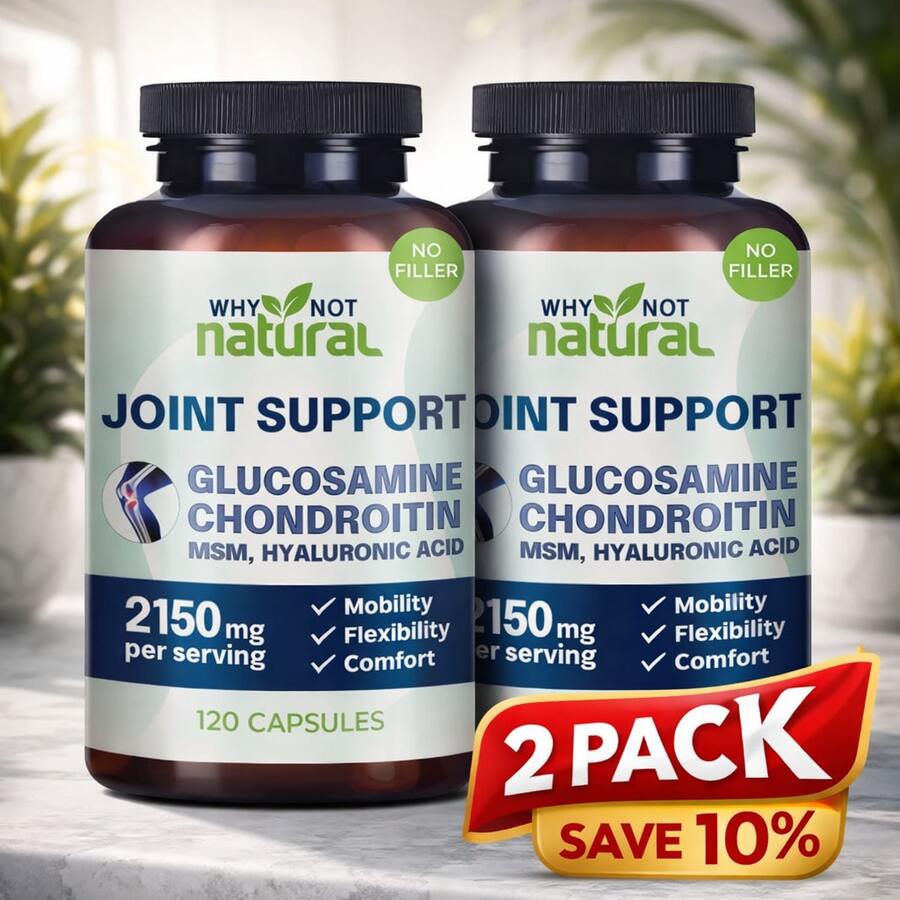 Glucosamine Chondroitin Joint Support 2 Pack, Mobility & Flexibility Capsules With MSM & Hyaluronic Acid, 240 Count Total - 180g - Xem 1