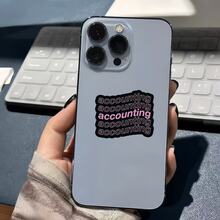 Accounting Black Background Pink Text Strong Visual Style Text Design Waterproof Vinyl Sticker - Matte Surface, Self-Adhesive Bumper Sticker, Suitable For Cars, Windows, Laptops, Trucks, Water Bottles - Multi-Purpose Design, Car Sticker - Vinyl - View 5