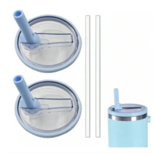 1 pieza Tapa con pajita de repuesto para vaso de 40 onzas, nueva tapa de repuesto transparente a prueba de fugas 2024, accesorio antiderrame para vaso - Multicolor - Ver 8