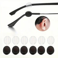 12pcs/6pcs/2pcs Silicone Anti-Slip P-Shaped Eyeglass Ear Hooks, Non-Slip P-Type Silicone Eyeglass Temple Tip Hooks - Sturdy Eyeglass Fixator, Plastic Material, Suitable For Fixing Glasses And Temples, Eyeglass Accessories - Nhiều màu - Xem 1
