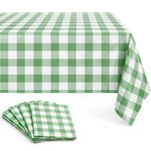 1 pieza Mantel de plástico desechable, mantel a cuadros impermeable, adecuado para picnics al aire libre, cocina y fiestas festivas. Mantel de plástico desechable, decoración del hogar para picnic o fiesta festiva, mantel a cuadros rojo, negro y blanco, impermeable y resistente al aceite, adecuado para Acción de Gracias, adecuado para picnics o fiestas festivas, decoración del hogar. - Multicolor - Ver 1
