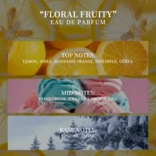 20毫升清新迷人身体香氛 - 高浓度持久留香。柠檬、苹果、柑橘、菠萝、番石榴的层次感香调，搭配鲜奶油、冰淇淋、兰花、百合、雪松的清新气息。清新怡人，彰显个性，时尚有型，释放魅力，提升自信，适合日常通勤、休闲约会等场合，打造自然迷人的个人魅力。推荐作为生日、情人节、周年纪念礼物。 - 新鮮迷魅 - 查看 7