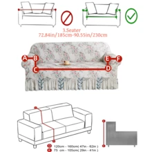 1件装牛奶丝面料防滑弹力装饰沙发裙，适合母亲节、婚礼季等场合，柔和清新的粉彩花卉复古乡村风格，优雅印花图案，宠物友好防尘沙发套，可选1/2/3/4座尺寸，四季皆宜。 - 彩色 - 查看 15