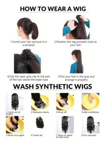 10 Inch Synthetic Kinky Curly Ponytail Extension With Claw Clip, Adds Hair Volume And Style, Elegant Hair Clip, Women's Hair Claw Accessory - Multicolor - View 7