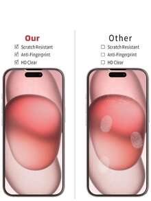 5片装防刮钢化膜，高清透明钢化玻璃手机屏幕保护膜，兼容苹果手机型号，包括Apple 15PROMAX、15、16、15PRO、14、13、12、11、XR、XS、X、7、8、17/17 Pro/17 Pro Max/17 Air等。防爆、防碎、防刮、防水手机钢化膜。 - 無色 - 查看 6