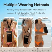 Waterproof Phone Pouch With Hand Strap, Plus Size Waterproof Phone Protective Case. Dual Pocket Design, Large Capacity, Suitable For Swimming, Beach And Other Outdoor Activities. Can Store Wallet, Cards And Other Items. Waterproof Design, Suitable For Summer Vacation, Diving, Swimming, Beach And Other Occasions. - Multicolor - View 3