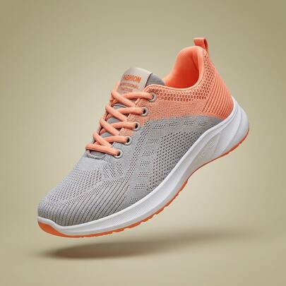 Tenis de mujer casuales y tenis deportivos para mujer, zapatos para mujer en tejido de malla transpirable con diseño de degradado y textura, calzado con cordones y suela antideslizante de alta amortiguación, tenis para mujeres ligeros y cómodos para gimnasio, caminar o uso diario, zapatillas deportivas de moda estilo urbano y elegante.
