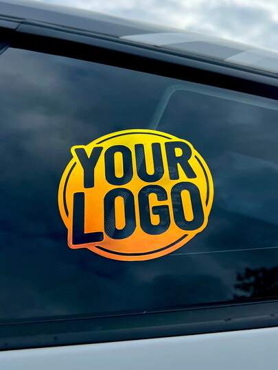 Custom Logo Car Decal – Personalized Round Vinyl Sticker With Your Logo Or Text | Bold Circle Business Logo Decal For Car Window, Truck, Van & Laptop | Waterproof Die-Cut Vehicle Sticker For Small Business Branding & Advertising | Durable Outdoor Vinyl Graphic, Custom Company Logo Decal For Promotion, Marketing & Fleet Vehicles