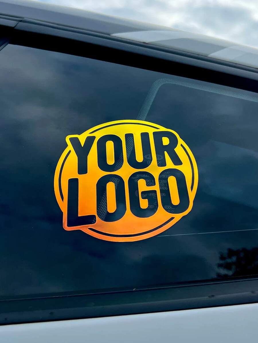 客製化 Logo 車貼，個性化圓形乙烯基貼紙，可添加您的 Logo 或文字內容，吸睛圓形商業 Logo 窗貼，適用於卡車與筆記本電腦，防水模切工藝，耐用耐候乙烯基車貼，適用於小企業品牌推廣與廣告，戶外級乙烯基圖形貼紙，適合行銷展示與車隊車輛使用，專業品牌展示客製化公司 Logo 貼紙 - 彩色 - 查看 1