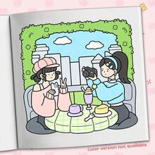 1 本《女孩生活》自爱涂色书：40 页可爱温馨的居家场景，200 克厚纸，理想的母亲节礼物和减压佳品 - 女孩生活 - 查看 7