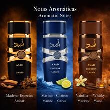 Lattafa Asad Collection Eau de Parfum for Men | 3 Fragrance Bundle (Asad, Zanzibar & Bourbon) | Spicy, Woody, Amber & Sweet | 3 * 3.4 oz / 100 ml - Múltiples aromas - Ver 4