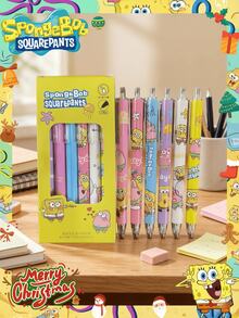 SpongeBob SquarePants 6 قطعة/علبة أقلام بتصميم شخصية سبونج بوب، مناسبة للامتحانات والاستخدام المكتبي، ألوان وأنماط عشوائية، قرطاسية طلابية إبداعية، لوازم مكتبية، هدية مثالية للعائلة والأصدقاء والزملاء، هدايا قرطاسية، لوازم مدرسية، موسم العودة إلى المدرسة، المناسبات - متعدد الألوان - مشاهدة 1