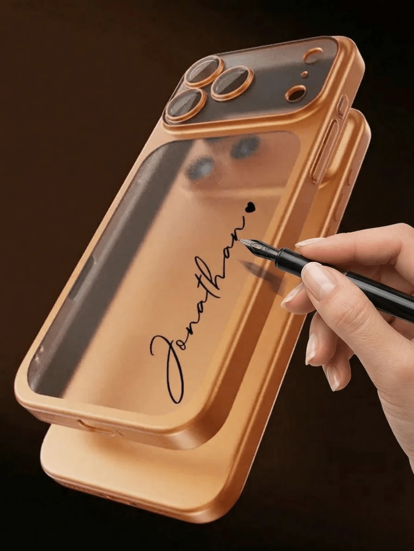 奢华字母元素定制手机壳，个性化定制姓名手机壳，兼容 17/16/15/14/13/12 Pro Max，奢华电镀硬塑料透明磨砂摄像头保护壳，17 Pro Max 适用，圣诞节礼物，旅行收纳包，春季生日礼物