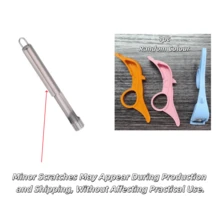 1个不锈钢去核器，专业水果去核器，带锯齿刀片和符合人体工程学的手柄，适用于苹果、梨、辣椒等水果和蔬菜，厨房小工具 - 彩色 - 查看 12