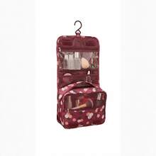 Travel Organizer With Hook, Multiple Compartments, Waterproof, Compact, Foldable, Ideal For Cosmetics, Accessories, Makeup, Premium Design - 葡萄酒花 - 查看 5