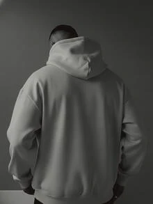 Men's Hoodie Sweatshirt, Perfect Streetwear Style For Winter - Grey - View 2