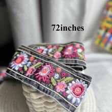 1 miếng vải tua rua thêu hai kích cỡ, thích hợp để tự làm quần áo và phụ kiện. Được trang trí thủ công với họa tiết hoa và điểm nhấn màu vàng. Miếng vá thêu thích hợp cho các sản phẩm thủ công tự làm, có thể dùng để may trang phục trang trí Giáng sinh và Halloween. - Nhiều màu - Xem 11