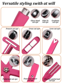 1pc 8-In-1 Cat Eye Magnet, Cat Eye Nail Magnet, Magnetic Nail Art Tool With Steel Balls, Multi-Functional Nail Magnet Suitable For Nail Salons And DIY - Multicolor - View 3