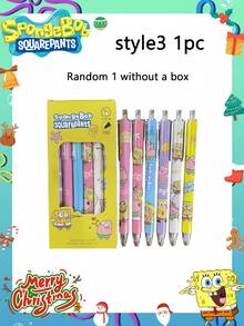 SpongeBob SquarePants 6 قطعة/علبة أقلام بتصميم شخصية سبونج بوب، مناسبة للامتحانات والاستخدام المكتبي، ألوان وأنماط عشوائية، قرطاسية طلابية إبداعية، لوازم مكتبية، هدية مثالية للعائلة والأصدقاء والزملاء، هدايا قرطاسية، لوازم مدرسية، موسم العودة إلى المدرسة، المناسبات - متعدد الألوان - مشاهدة 5