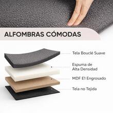 Reposapiés Compacto Tela Teddy 38x38x38cm Puff Decorativo Antideslizante En Color Negro o Gris Multifuncional Para Sala Dormitorio U Oficina. - Gris - Ver 2