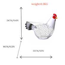 Metal Wire Woven Hen Shaped Egg Basket, Rustic Style Kitchen Counter Egg Holder, Durable Decorative Fresh Egg Storage Rack, Ideal For Housewarming And Mother's Day Gift - View 2