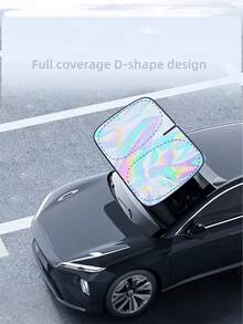 A Single-Pack Car Laser Sunshade, Featuring A Combination Of Laser, Titanium Silver, And Diamond-Patterned Four-Layer Physical Materials For Effective Sun Protection, Heat Insulation, And Light Blocking - A - View 2