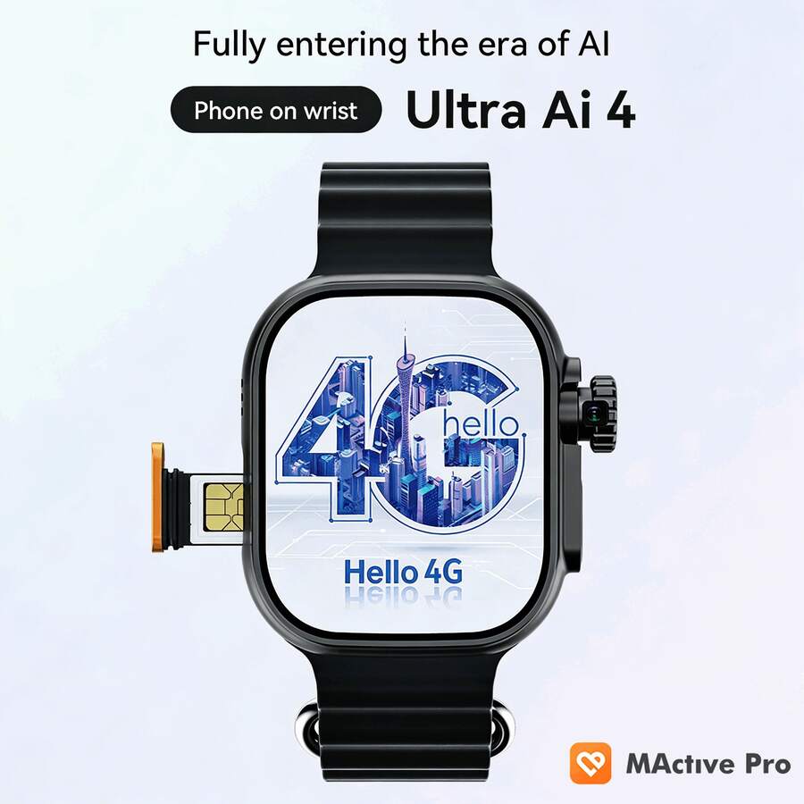 PANDA ULTRA AI 4 Smart Watch, Silicone Strap, Supports SIM Card, 730mAh Large Battery, 2.06" HD Touchscreen, Make/Receive Calls, Step Tracking, Calorie Counting, Multi-Sport Modes, GPS Positioning, Call/Message Alerts, Multifunctional Smart Watch For Android/IOS, Elegant Watch Gift - View 1