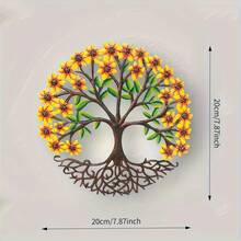 Lebendige Sonnenblumen Lebensbaum Acryl Wandkunst - Boho Stil einzigartiger Innen-/Außenbereich Dekor, aus strapazierfähigem Acryl mit detailliertem Wurzeldesign, ideal für Zuhause und Garten, Sonnenblumen Dekoration - Sonnenblume, Baum des Lebens - Übersicht 6