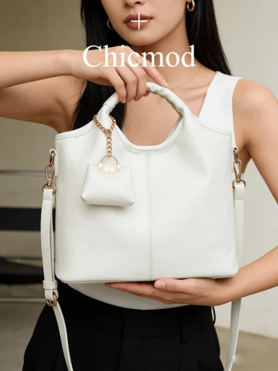 1点 ファッショナブルでエレガントなレトロな無地レザーの女性用ハンドバッグ、ショルダーバッグ、大容量の女性用シンプルなショルダーバッグ、無地ハンドバッグ、バーガンディレッド、アンコールレッド、バーガンディーレッド、ブラック、コーヒーカラー、杏色、エレガントな気品あるショルダーバッグ、旅行、ショッピング、観光、パーティー出席などに適しています。